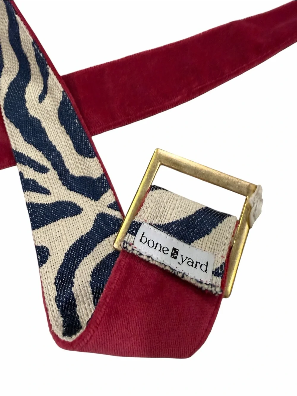 Boneyard Pink Velvet Zebra Belt Gold Buckle Boutique Statement Belt